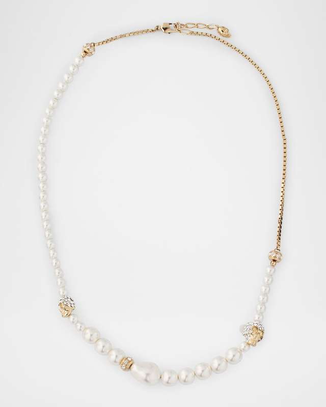 Pearly Skull Necklace
